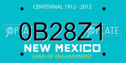 0B28Z1 New Mexico License Plate