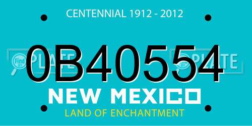0B40554 New Mexico License Plate