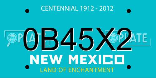 0B45X2 New Mexico License Plate