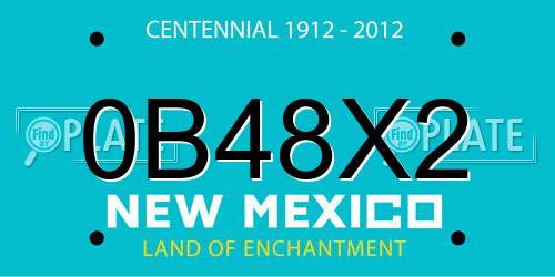 0B48X2 New Mexico License Plate