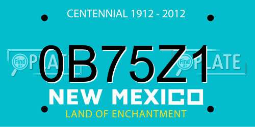 0B75Z1 New Mexico License Plate