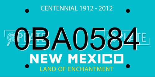 0BA0584 New Mexico License Plate