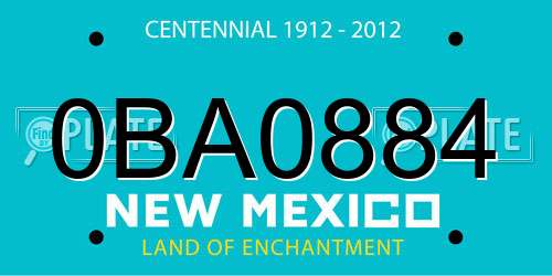 0BA0884 New Mexico License Plate