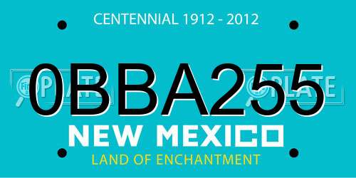 0BBA255 New Mexico License Plate