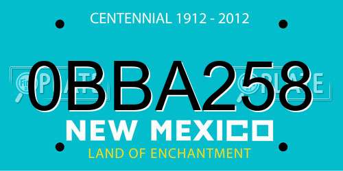 0BBA258 New Mexico License Plate