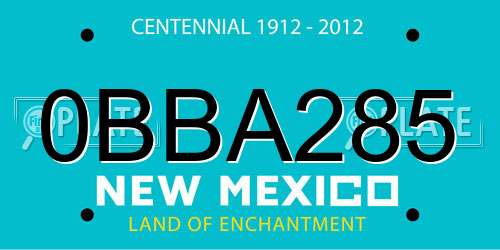 0BBA285 New Mexico License Plate