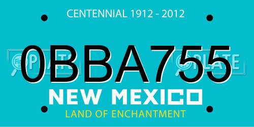 0BBA755 New Mexico License Plate