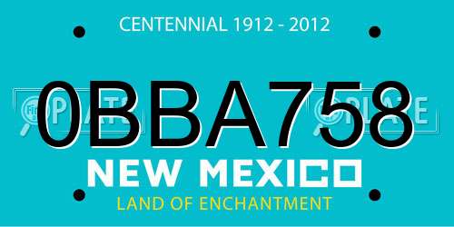 0BBA758 New Mexico License Plate