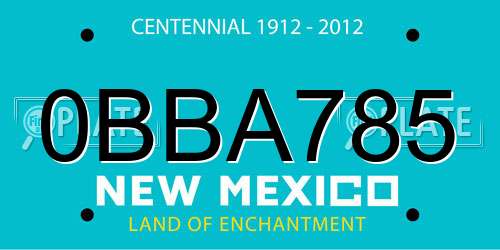 0BBA785 New Mexico License Plate