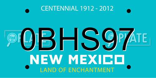 0BHS97 New Mexico License Plate