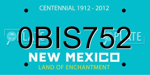 0BIS752 New Mexico License Plate