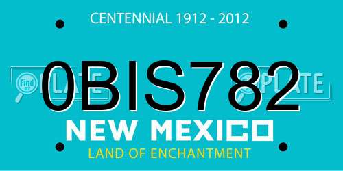 0BIS782 New Mexico License Plate