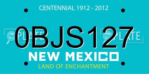 0BJS127 New Mexico License Plate