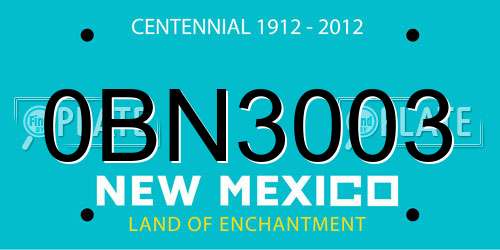 0BN3003 New Mexico License Plate
