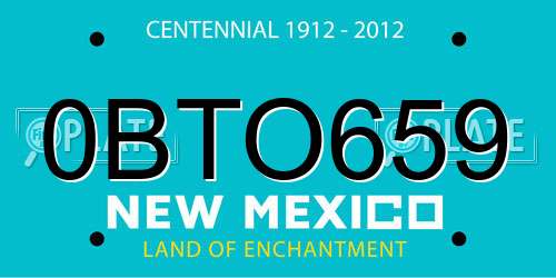 0BTO659 New Mexico License Plate