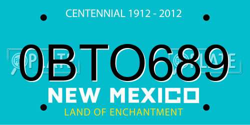 0BTO689 New Mexico License Plate