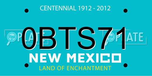 0BTS71 New Mexico License Plate