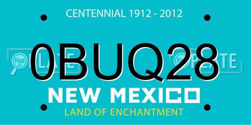 0BUQ28 New Mexico License Plate