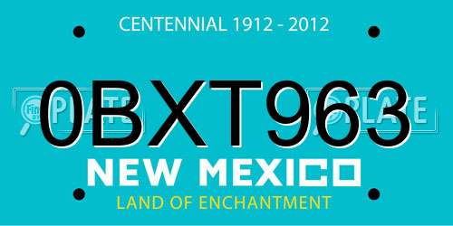0BXT963 New Mexico License Plate