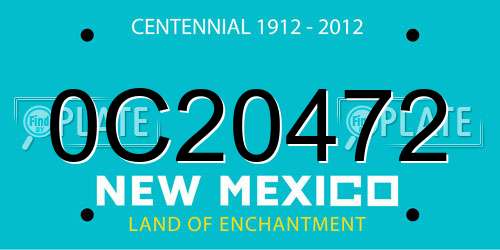 0C20472 New Mexico License Plate