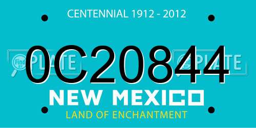 0C20844 New Mexico License Plate