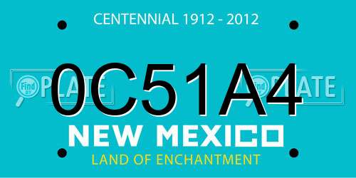 0C51A4 New Mexico License Plate