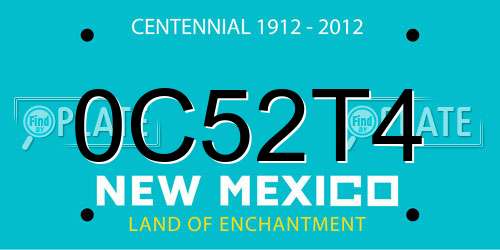 0C52T4 New Mexico License Plate
