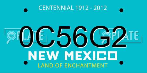 0C56G2 New Mexico License Plate