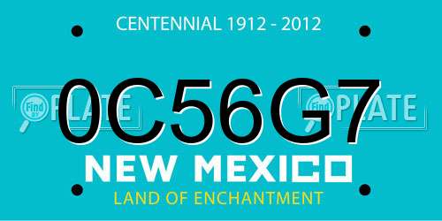 0C56G7 New Mexico License Plate