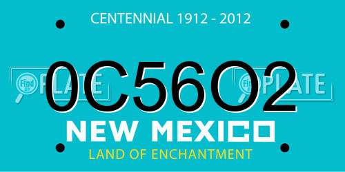 0C56O2 New Mexico License Plate