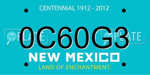 0C60G3 New Mexico License Plate