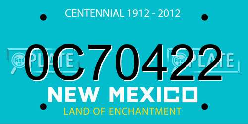 0C70422 New Mexico License Plate