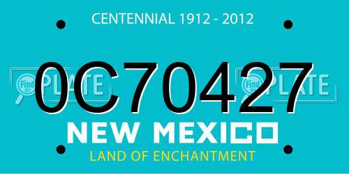 0C70427 New Mexico License Plate