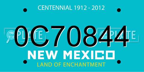 0C70844 New Mexico License Plate