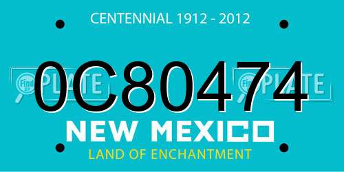 0C80474 New Mexico License Plate