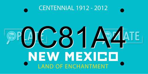 0C81A4 New Mexico License Plate