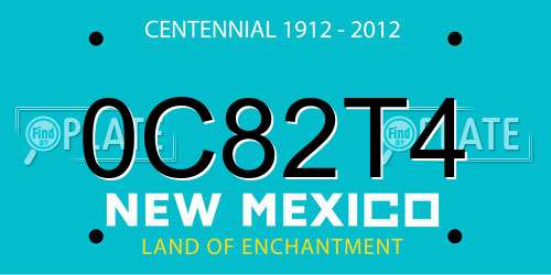 0C82T4 New Mexico License Plate