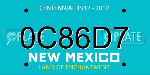 0C86D7 New Mexico License Plate
