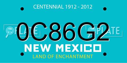 0C86G2 New Mexico License Plate