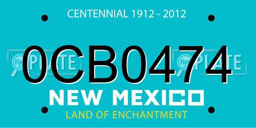 0CB0474 New Mexico License Plate
