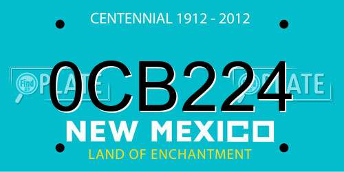 0CB224 New Mexico License Plate