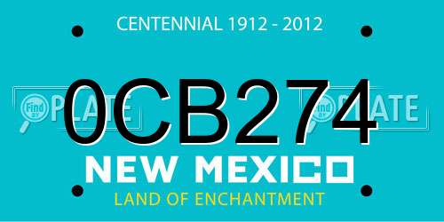 0CB274 New Mexico License Plate