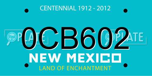 0CB602 New Mexico License Plate