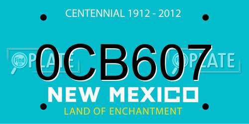 0CB607 New Mexico License Plate