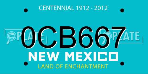 0CB667 New Mexico License Plate