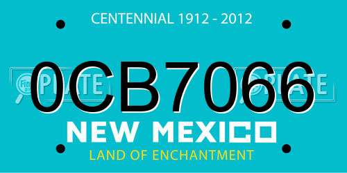 0CB7066 New Mexico License Plate