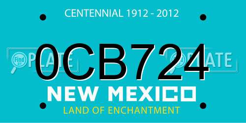 0CB724 New Mexico License Plate