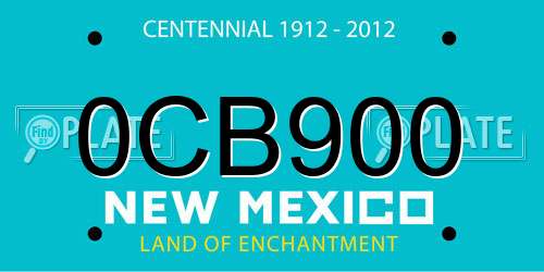 0CB900 New Mexico License Plate