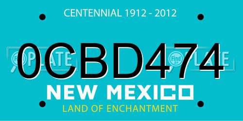 0CBD474 New Mexico License Plate