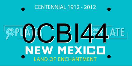 0CBI44 New Mexico License Plate